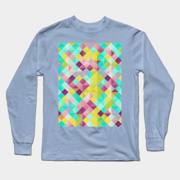 MULTICOLORED DIAMOND DESIGN, DIAMOND PATTERN Long Sleeve T-Shirt by ZARBIT